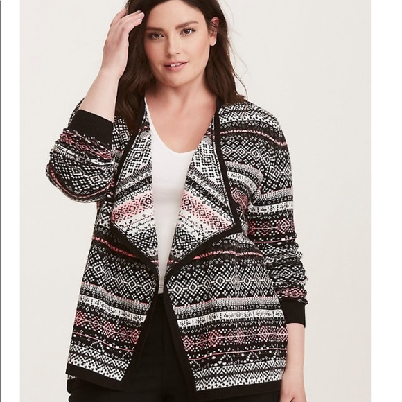 torrid Sweaters - Torrid Fair Isle Knot Draper Cardigan Size 3